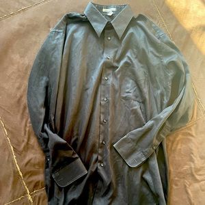 geoffrey beene 18 1/2 35/38 wrinkle free tall black button down